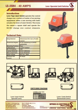 Lever Operated Limit Switch - Sigmacranesystems